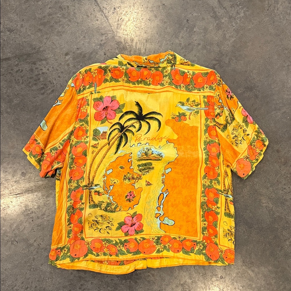 Urban outfitters tropical Yellow Short Sleeve Shirt floral - Picture 5 of 5